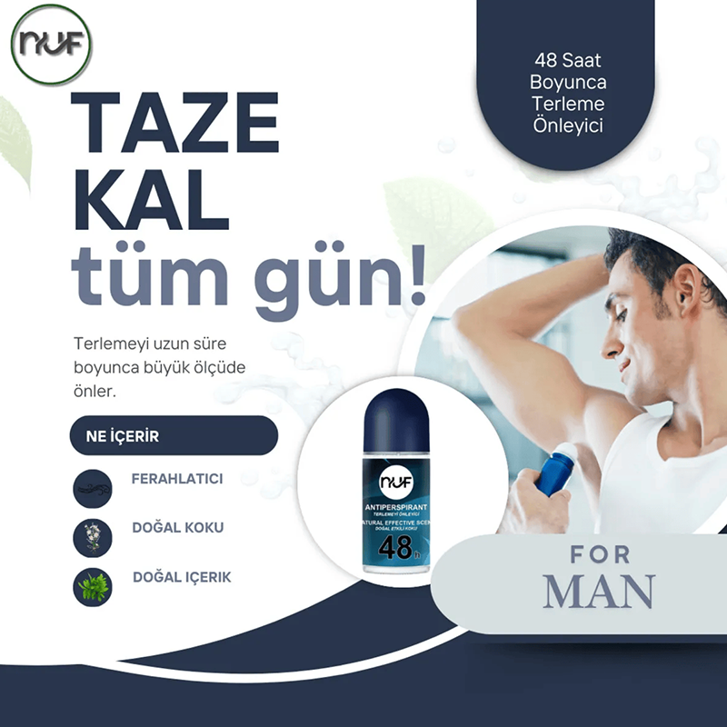 Nuf Kozmetik 48 Saat Etkili Erkek Roll-on 50ml