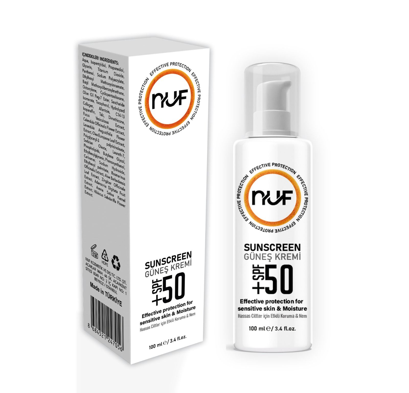 Nuf Cosmetics 50 SPF Sunscreen 100ml