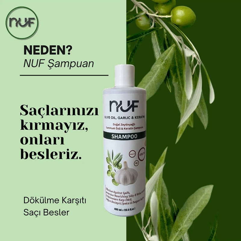 Nuf Kozmetik Sarımsak Özlü Şampuan 400ml